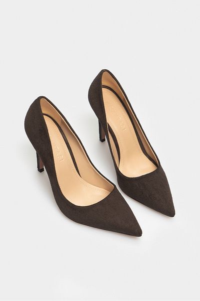 NİŞANTAŞI SHOES Vanessa Braunes Wildleder-Stiletto mit spitzer Zehenpartie für Damen