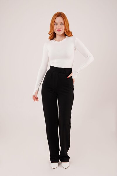 buğrahayalin Black Trousers with Velcro Closure Detail
