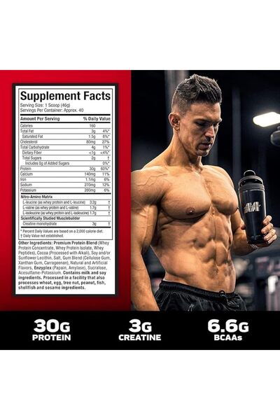 MUSCLETECH مسحوق بروتين مصل اللبن نيترو-تك مع الكرياتين لنمو العضلات، شوكولاتة الحليب - 4 أرطال