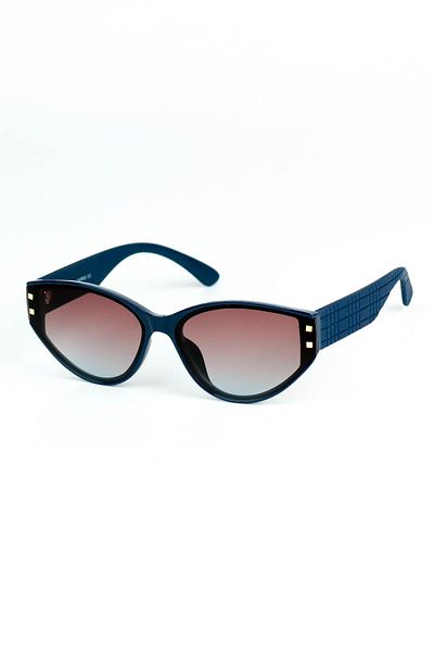 Di Caprio Women's Navy Blue Uv400 Protected Geometric Model Sunglasses
