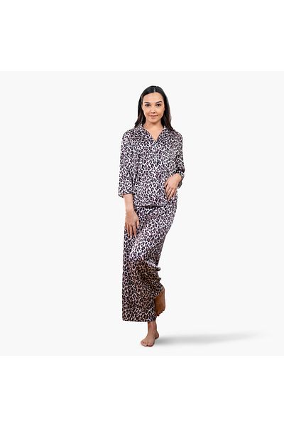 Aadaraya Aadaraya Animal Print Shirt and Pyjama Set