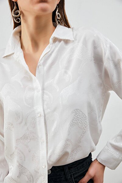 RB CLUB Γυναικείο πουκάμισο με σχέδιο ζακάρ