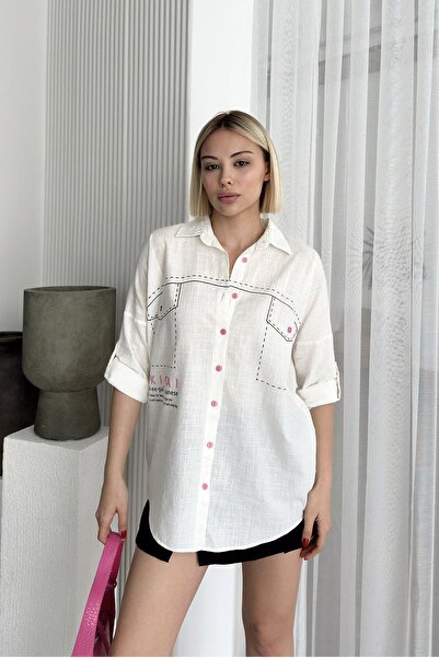 RB CLUB Patterned Women's Shirt with Pocket Detail