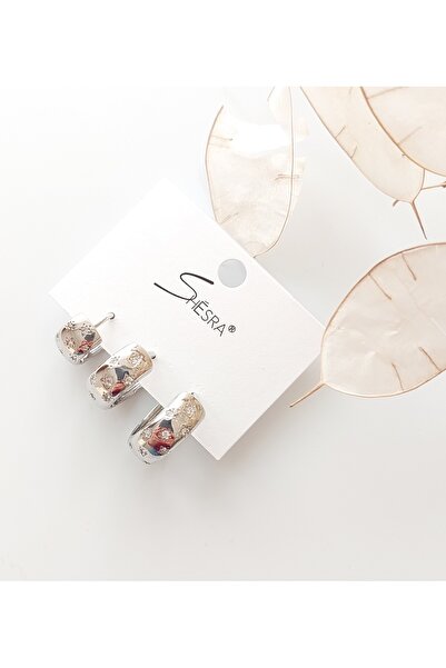 shesra Pera 3'lü Çelik Küpe K-0133