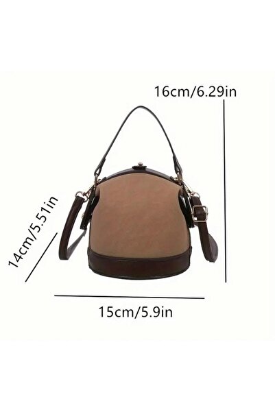 Accessories Vanilla Avenue Dark Green Leather Detailed Suede Look Mini Daily Women's Bag