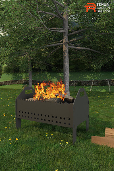 temur Katlanabilir Bez Çanta Hediyeli Geniş Aile Boyu 6-10 Kişi Katlanır Mang...