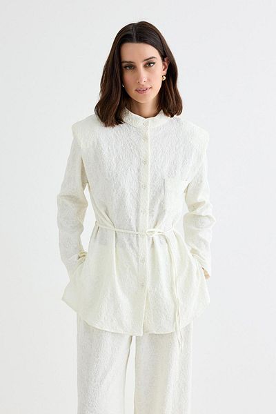 KADRİYE BAŞTÜRK Edna Padded Ecru Shirt