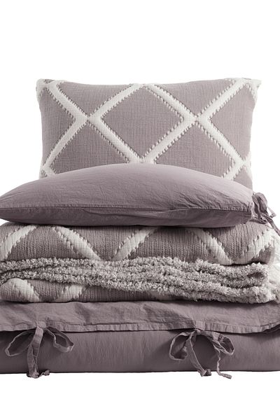 Dantela Garcia Beige Double Diamond Slice Bedspread and Duvet Cover Set
