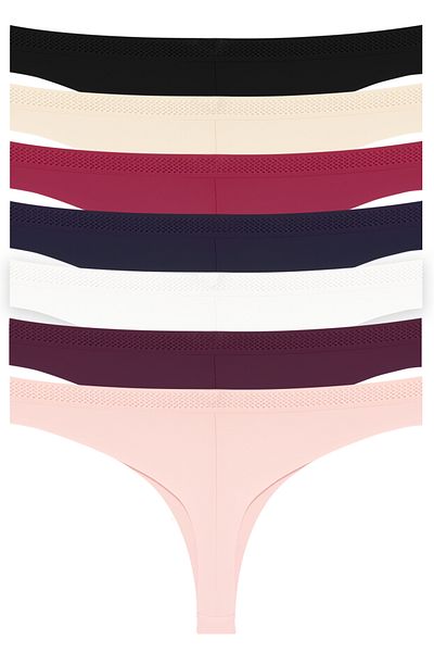 Cottonhill Basic Laser Cut Mesh Elastic Brazilian εσώρουχα 7 Πακέτο - 2
