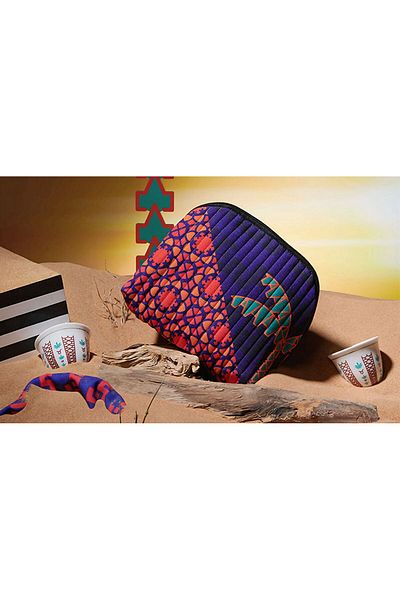 SEPHORA حقيبة يد زرقاء حمراء (حجم متوسط)