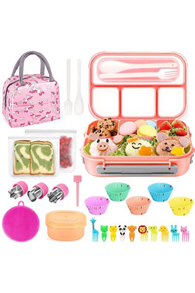 Arabest 27-Piece Bento Box Lunch Kit,Stackable 3-in-1 Compartment,Leakproof,w...