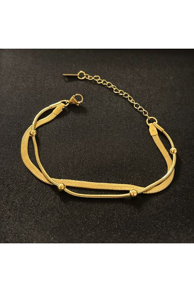 Zeyn Doric Italian Chain Gold Steel Bracelet