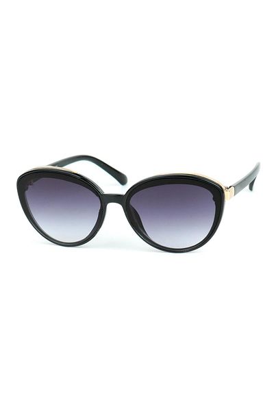 Di Caprio Women's Black Uv400 Protected Geometric Model Sunglasses