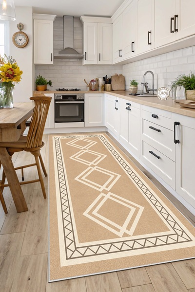 West Home Makinede yıkanabilir kaymaz taban leke tutmaz mutfak halısı salon h...