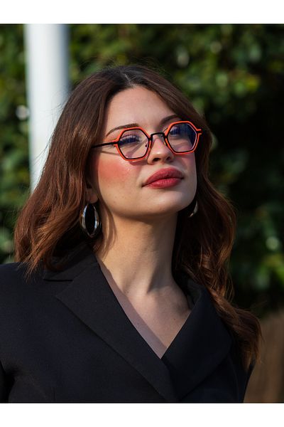 Angel Eyes Orange Cornered Blue Light Protection Glasses - Stylish Design & Eye-Catching Style