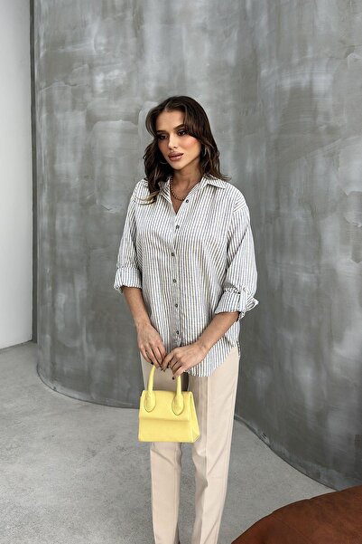 RB CLUB Women's Thin Stripe Detailed Shirt