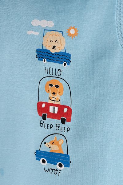 My Hanne Beep Printed 2-Piece Combed Cotton Jumpsuit 1016