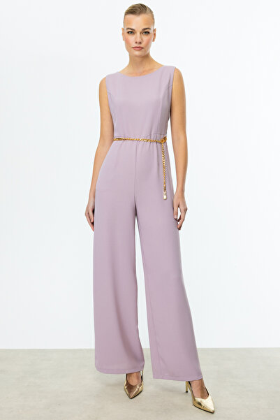 Mi Pret a Porter Mi Sıfır Kol Metal Gold Kemerli Tulum