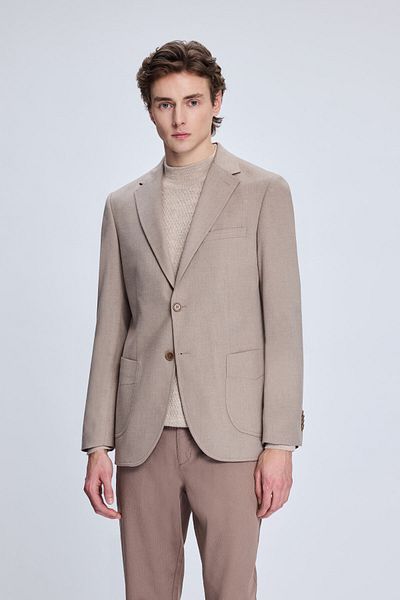 Hatemoğlu Mink Slim Fit Mono Collar Casual Jacket