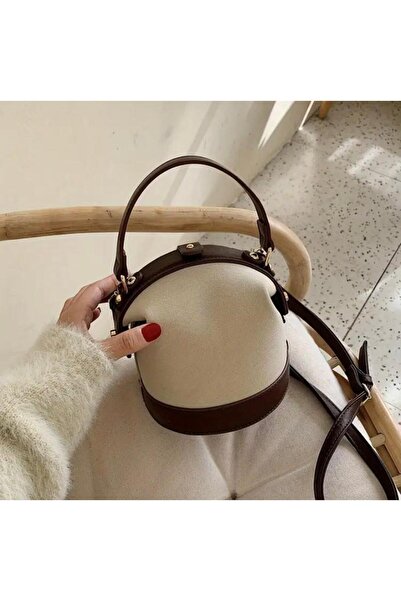 Accessories Vanilla Avenue Brown Leather Detailed Suede Look Mini Daily Women's Bag