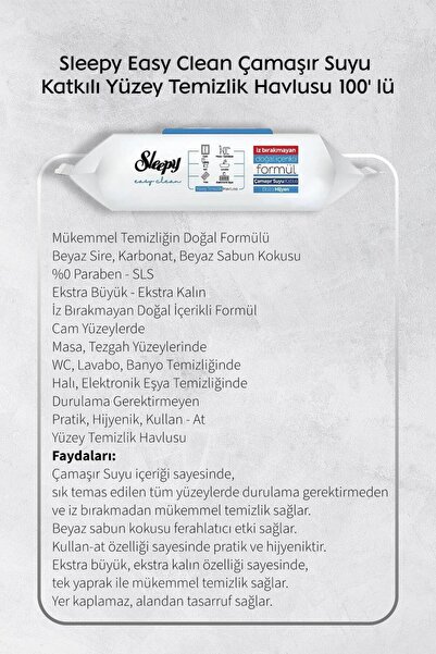 Sleepy Mega Tanışma Paketi 100'Lü Yüzey Temizlik Havluları