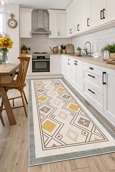 West Home Makinede yıkanabilir kaymaz taban leke tutmaz mutfak halısı salon h...