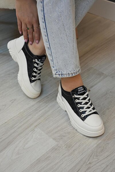 Guja HALEY GUJA İTHAL ÖZEL SERİ LASTİK BAĞCIK DETAYLI HAKİKİ DERİ KADIN SPOR ...