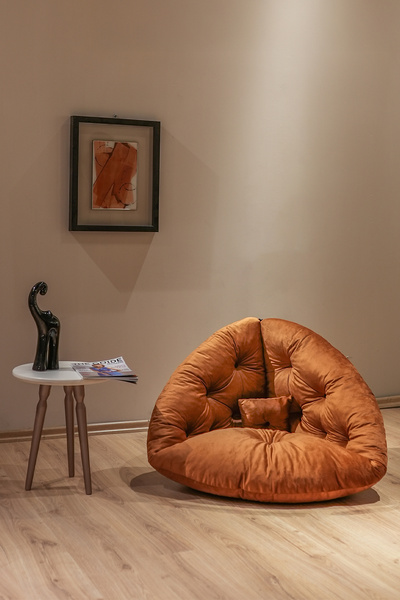 Berta Concept Floki Tekli Koltuk Berjer Turuncu