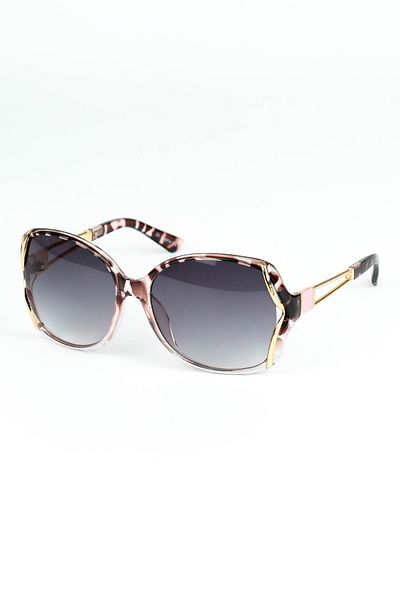 Di Caprio Women's Black Leopard Uv400 Protected Oval Model Sunglasses