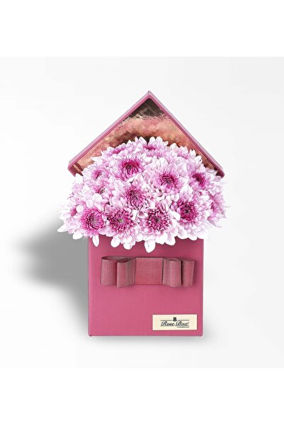 Rosebox Bordo Kutuda Pembe Papatyalar