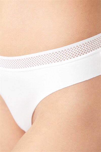 Cottonhill Pachet de 3 chiloți brazilian elastici cu plasă elastică tăiate cu laser - 3