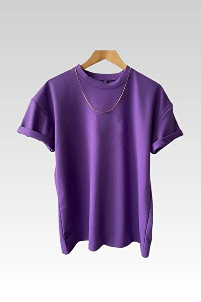 MODAGEN Μπλουζάκι Unisex Crew Neck Μωβ Μπλε Μαύρο Απλό 3 Πακέτο