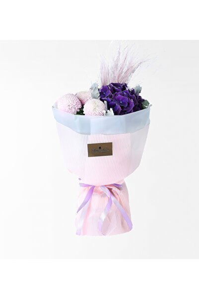 Rosebox Pembe Top Anastasia Ve Mor Ortanca Yeni Trend Buket