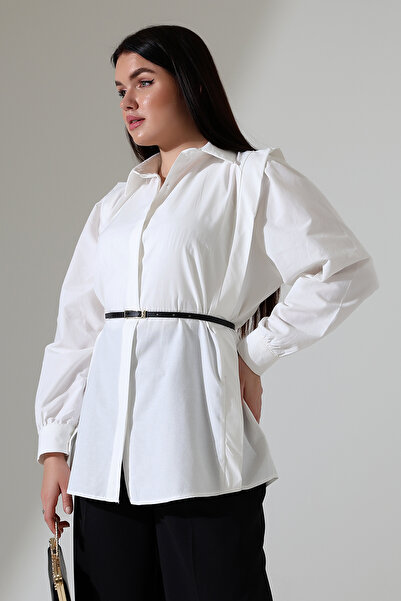 ensade Cămașă cu plăcuță ascunsă cu curea din piele cu volan pe umeri