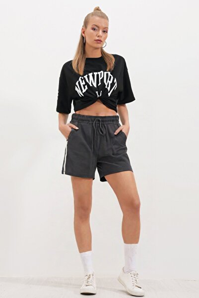 HAKKE Lace-Up Pocket Shorts with Side Stripe Detail