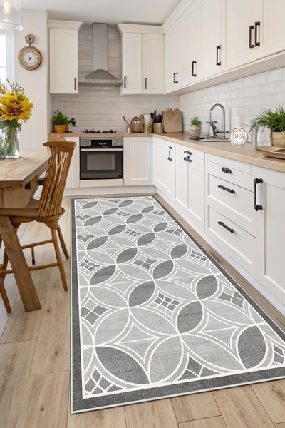 West Home Makinede yıkanabilir kaymaz taban leke tutmaz mutfak halısı salon h...