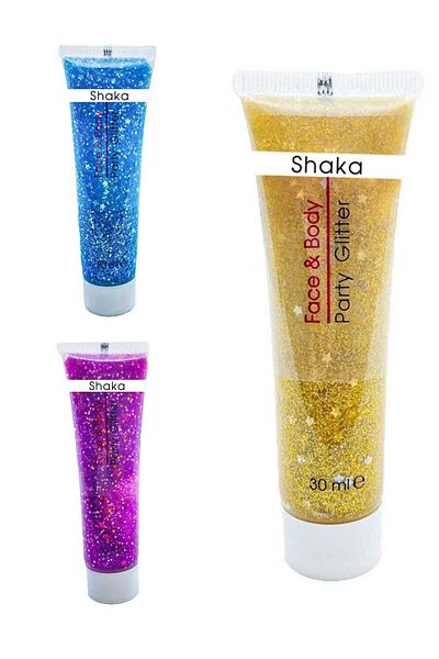 SHAKA 3 Pieces Colorful Glitter Glitter for Face and Body Glitter Party Glitter 30 ml
