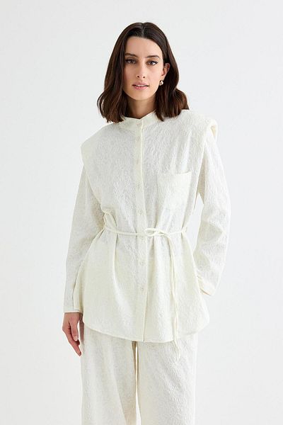 KADRİYE BAŞTÜRK Edna Padded Ecru Shirt