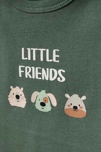 My Hanne Little Friends Printed 2-Piece Combed Cotton Jumpsuit 1013