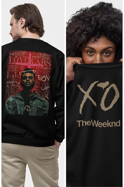 Fuddy Moda Unisex Oversize Rapper the Weeknd Crew Neck Hoodless Sweatshirt