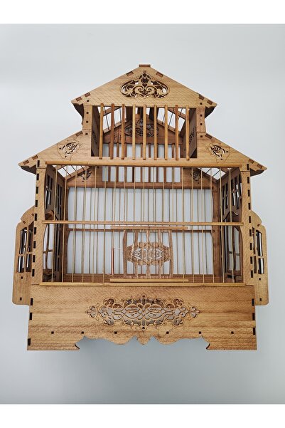 creablue Özel Tasarım Ahşap Katlı Kuş Kafesi