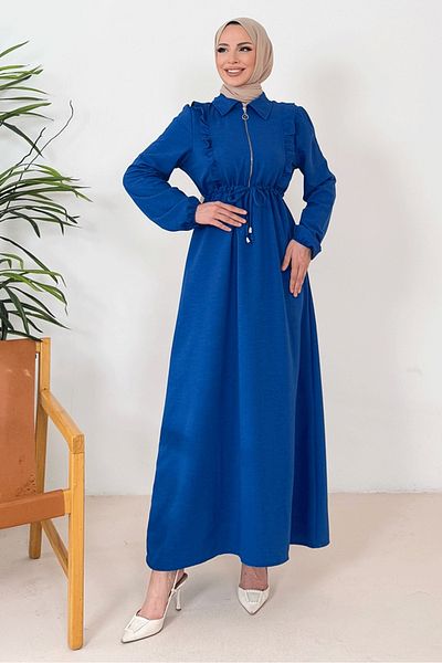 Bestenur Φόρεμα Ansel Ruffle 1368 - Indigo