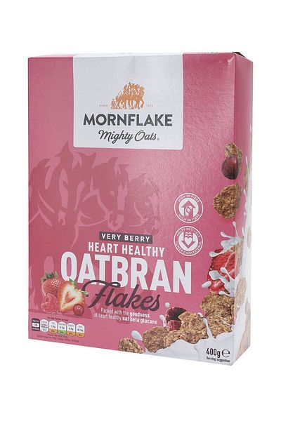 Mornflake Mighty Oats Very Berry Heart Healthy Oatbran Flakes 400g