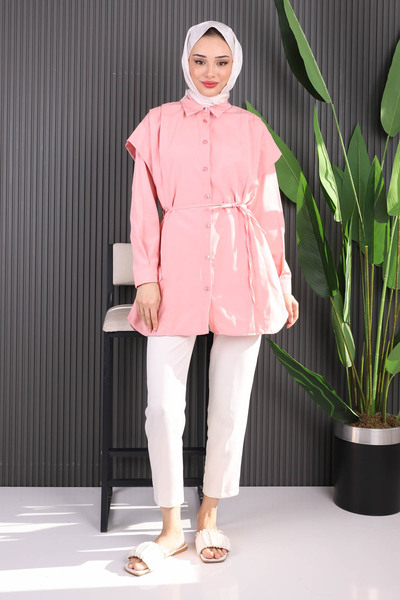 İmajButik Cămașă cu detaliu pe umeri cu talie pulbere