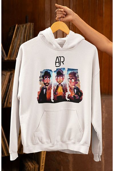 Fuddy Moda Unisex Oversize Ajr Printed Hooded Sweatshirt Music Band Themed