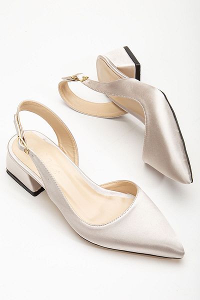 Hayalimdeki Ayakkabı Pantofi cu toc pentru femei Ossie Beige Satin
