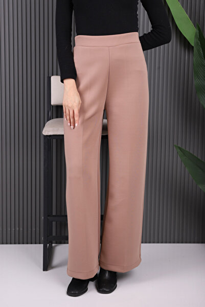 İmajButik Mink Wide Leg Scuba Pants