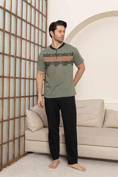 Ayans Pijama Σετ Πυτζάμες Ανδρικό Μονό Βαμβακερό (Καλοκαίρι).