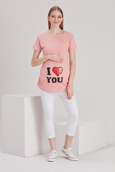 Işşıl 4490 Βρεφικό κοντομάνικο μπλουζάκι εγκυμοσύνης από βισκόζη που βλέπει α...