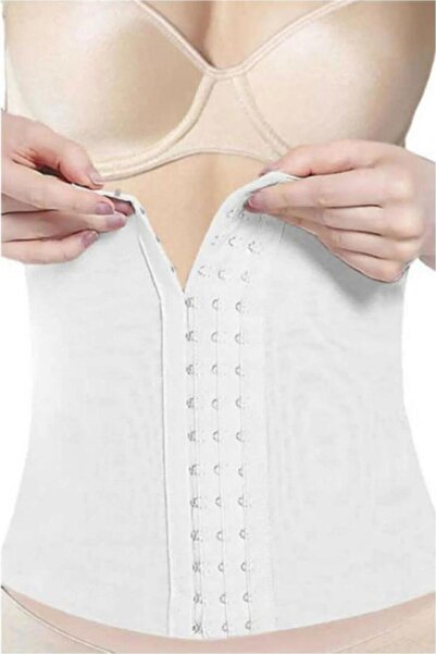 Işşıl Corset alb de recuperare postpartum ajustabil agrafat pentru femei 886-